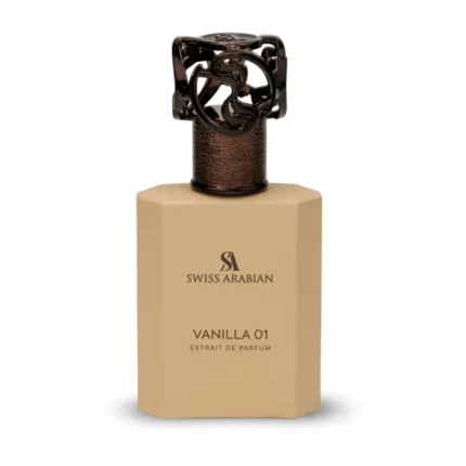 Swiss Arabian Vanilla 01 Extrait De Parfum 50ml bottle – a women’s oriental vanilla perfume with notes of caramel, jasmine sambac, and vanilla bourbon.